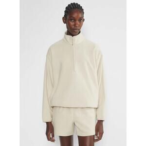 Aritzia Golden Women's Polartec 200 1/4 zip Hip Sweater, Sz M, In Mullein Color